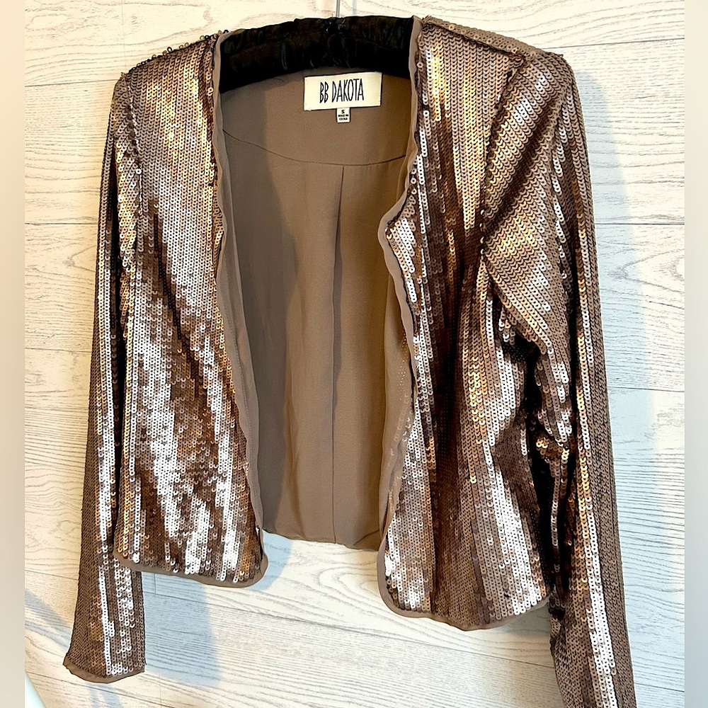 BB Dakota Cropped Sequin Jacket, Size Small